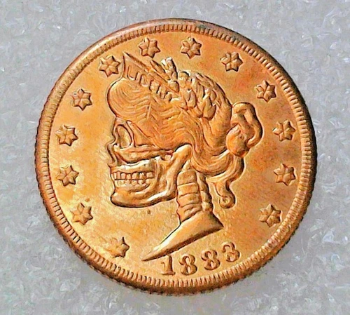 Hobo Nickel - Lady Liberty Gold Color Coin - Hobo Coin - 21mm