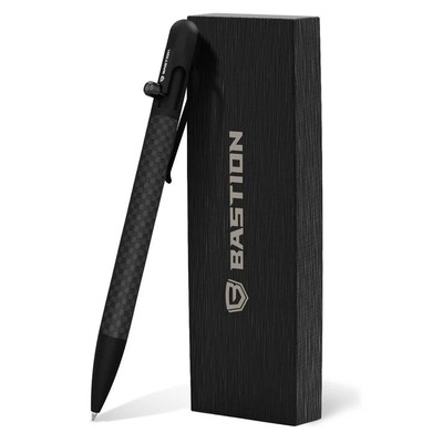 Bastion Edelstahl und Kohlefaser Slim Schwarz Bolt Action Pen