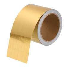 3" x 39ft Foil Mirror Border Peel and Stick Wood Grain Tape Brushed Gold