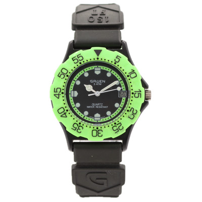 34.5mm Gruen 219-2115 Lime Green Men's Quartz Wristwatch Japan PVD Case