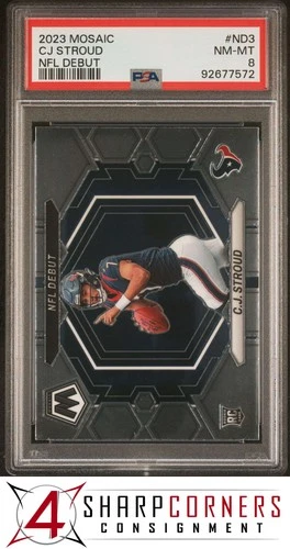 2023 PANINI MOSAIC NFL DEBUT #ND3 CJ STROUD RC PSA 8