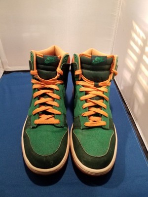 Size 11.5 - Nike '' Dunk  High'' Court Green/ Vivid Orange