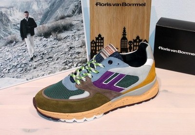 FLORIS VAN BOMMEL Schnürer Leder-Sneaker Halbschuh DE TREENER Purple - Neu&OVP !