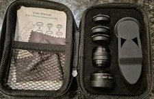 Kaiess 9 In 1 Phone Camera Lens Kit Smartphone Attachments w/ Case