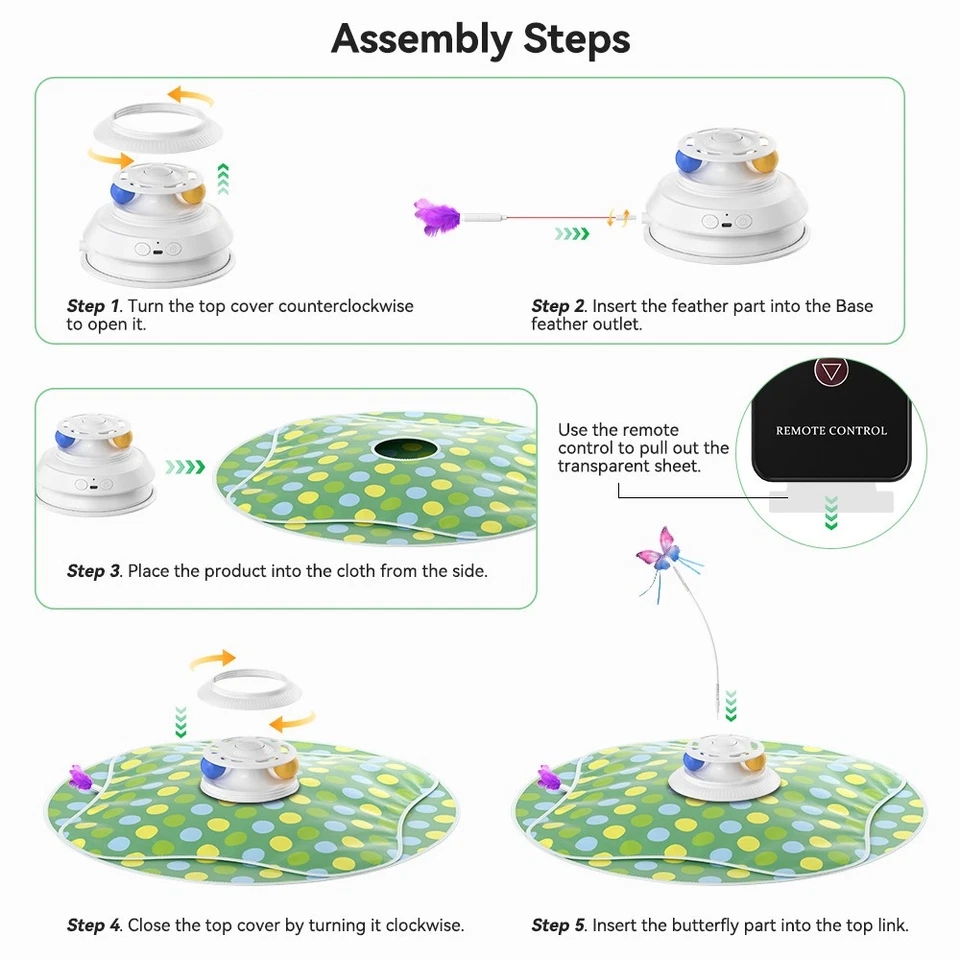 Кошка интеллектуальная интерактивная игрушка, вращающаяся кошка лазерная игрушка, скрыть искать движущуюся палочку - Изображение 3 из 4