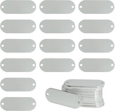 StayMax Aluminum Engraving Blanks Tags Stamping 2 inch 0.74 inch, Silver