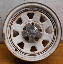 Jeep Cj Cj5 Cj7 Cj8 76-86 Oem White Wagon Wheel And Cap 15x7 5x5.5 Lug Free Ship