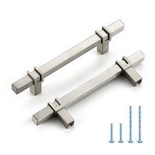 3-3/4 inch Brushed Nickel Cabinet Handles 10 Pack Kitchen Cabinet Handles Dra...