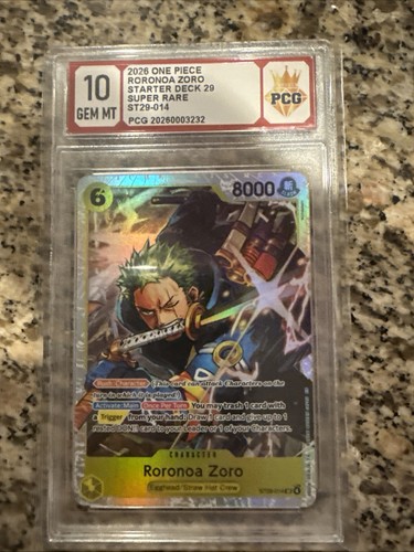 2026 One Piece CCG Roronoa Zoro Starter Deck 29 Super Rare ST29-014 Graded 10
