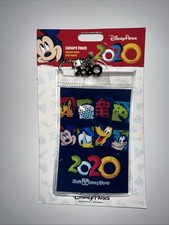 New Disney Parks Authentic Lanyard Pouch ID Passholder Card Holder 2020 w/Charm