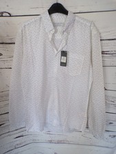 MENNS PRIMARK WHITE MIX PATTERN LONG SLEEVED SHIRT SIZE MEDIUM NEW