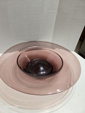 Mid- Century- Modern Purple Amethyst Art Glass Large Centerpiece Bowl BLENKO -
