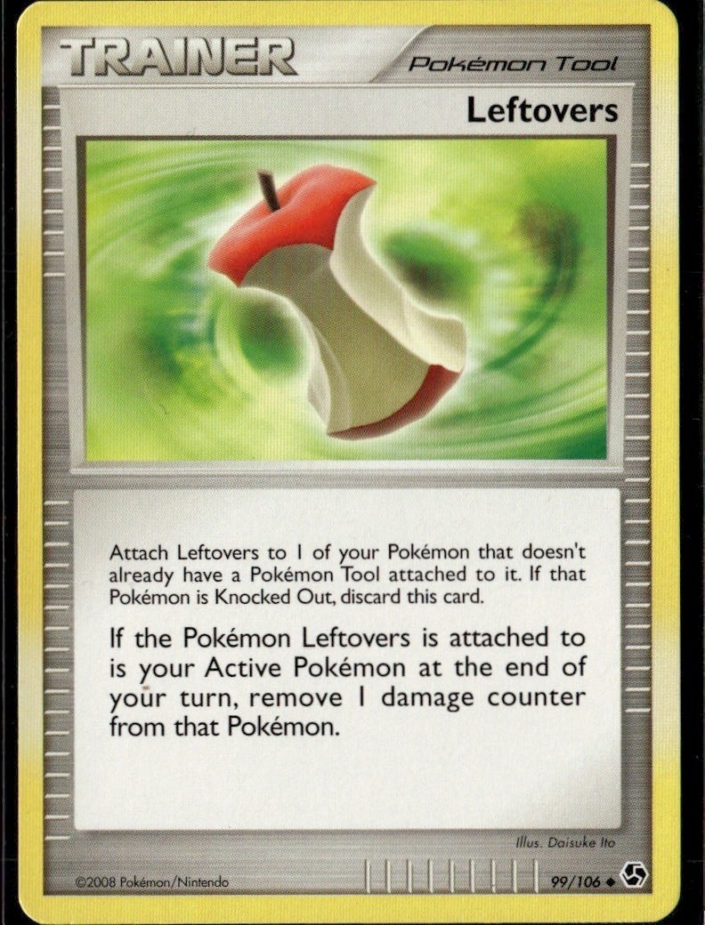 Leftovers Uncommon Great Encounters 99/106 Tool Normal Pokemon Card