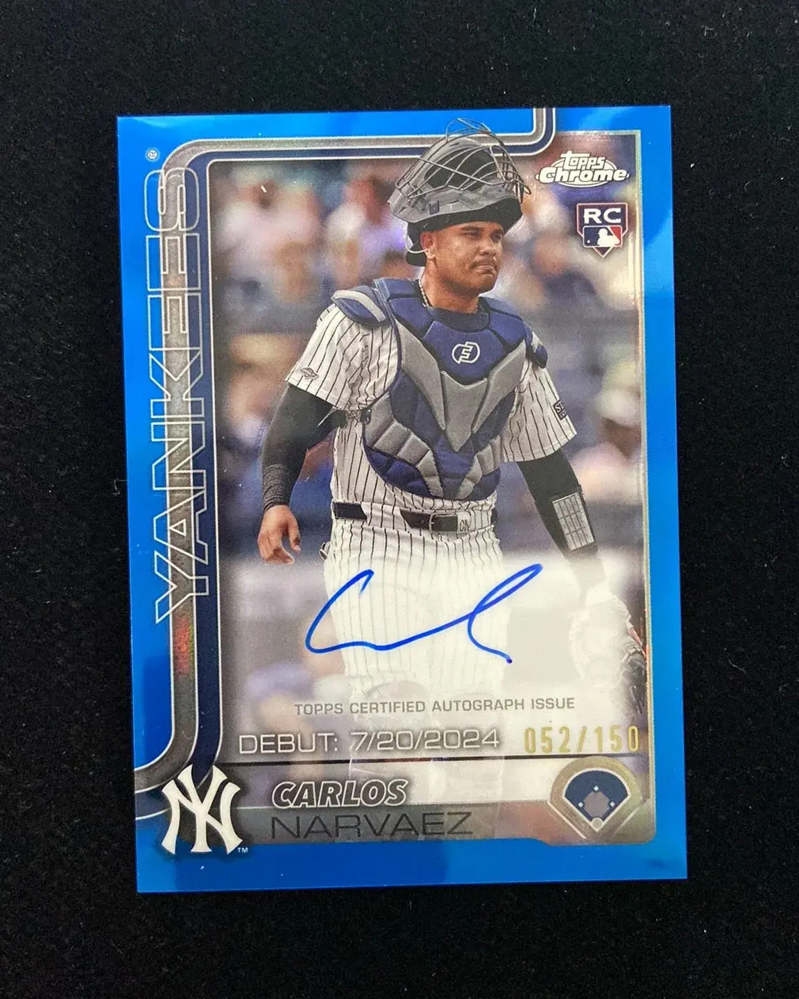 2025 Topps Chrome Debut Blue #CRDA-CN Carlos Narvaez RC Rookie Auto 52/150 DR23