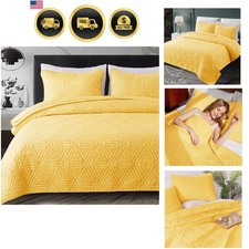 Queen Quilt Set All Seasons Lightweight Microfiber Reversible Bedding