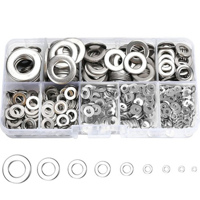 #ad 800 Pcs 304 Stainless Steel Flat Washers Assortment Set: 9 Sizes for Screws and $12.99