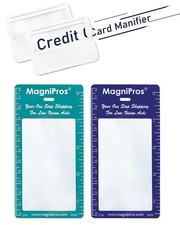 MAGDEPO 3X Magnifier Bookmark Ruler for Reading, Credit Card Size Blue