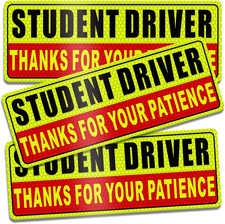 Student Driver Magnet for Car Safety Warning Please Be Patient New Driver Sti...