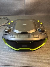 Boombox Jensen CD575 CD AM/FM Green & Black With Power Cord Tested & Working EUC
