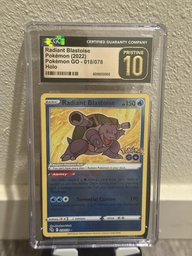 Pokemon 2022 Radiant Blastoise 018/078 Pokemon GO CGC 10 PRISTINE