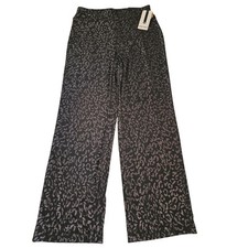 NWT Nine West Black/ Silver wide leg trouser pants size medium 30 inch inseam