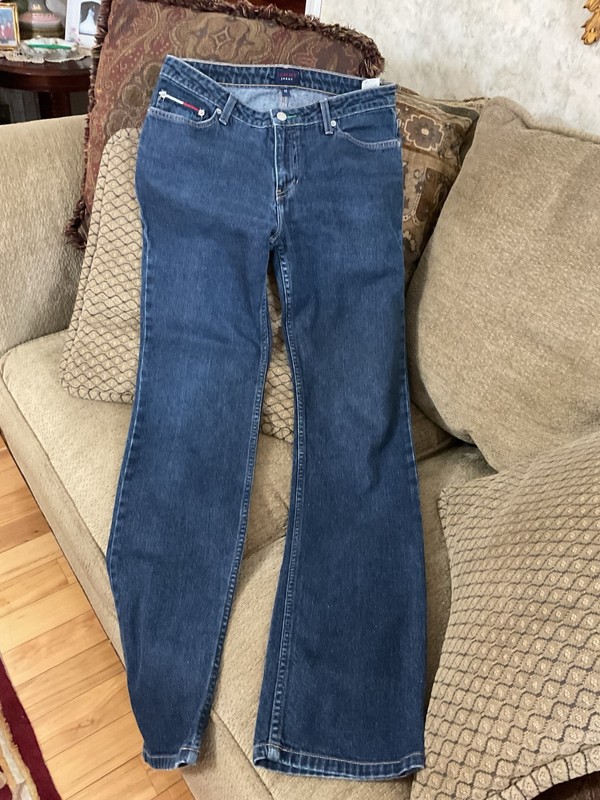 Tommy Y2K Straight Leg Jeans Womens Size 11 Dark Blue Stretch Hipster VTG  Denim