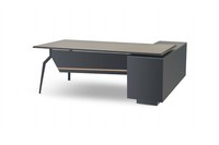 Schwarz-Brauner Arbeitszimmer Tisch Designer Ecktisch Holz BüRo MöBel