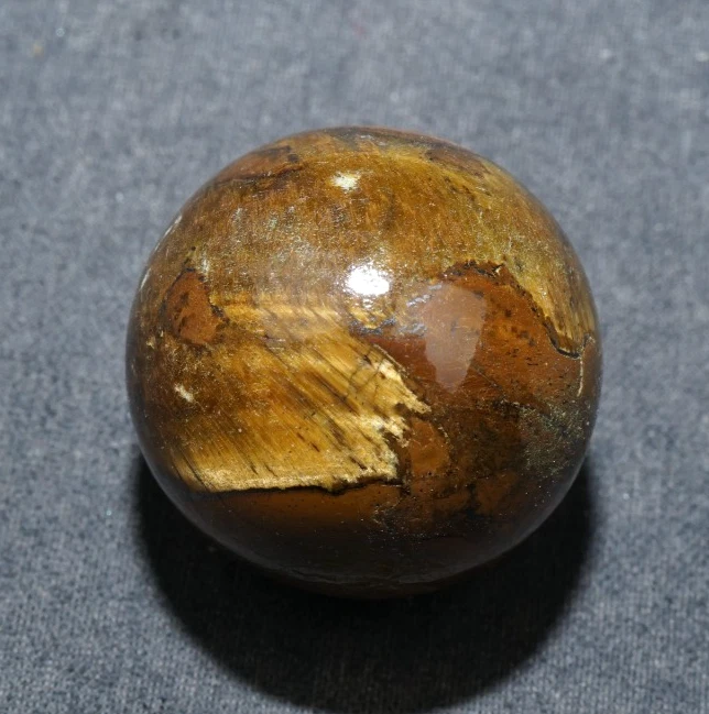 78" Tiger Eye Marble Banded Agate Vintage Hand Ground Bullseye Good  Mar646 - Image 3 of 4