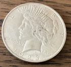 1923 Silver Peace Dollar - Philadelphia - 90% Silver - XF-AU Details - Cleaned