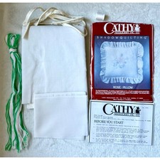 Vintage Cathy Needlecraft Shadow Quilting Rose Pillow Kit 12x12