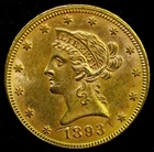 1893 $10 Gold Liberty Head ALMOST UNCIRCULATED
