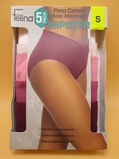 Felina Womens 5 Pack Pima Cotton Wide Waistband Hipster Size Small