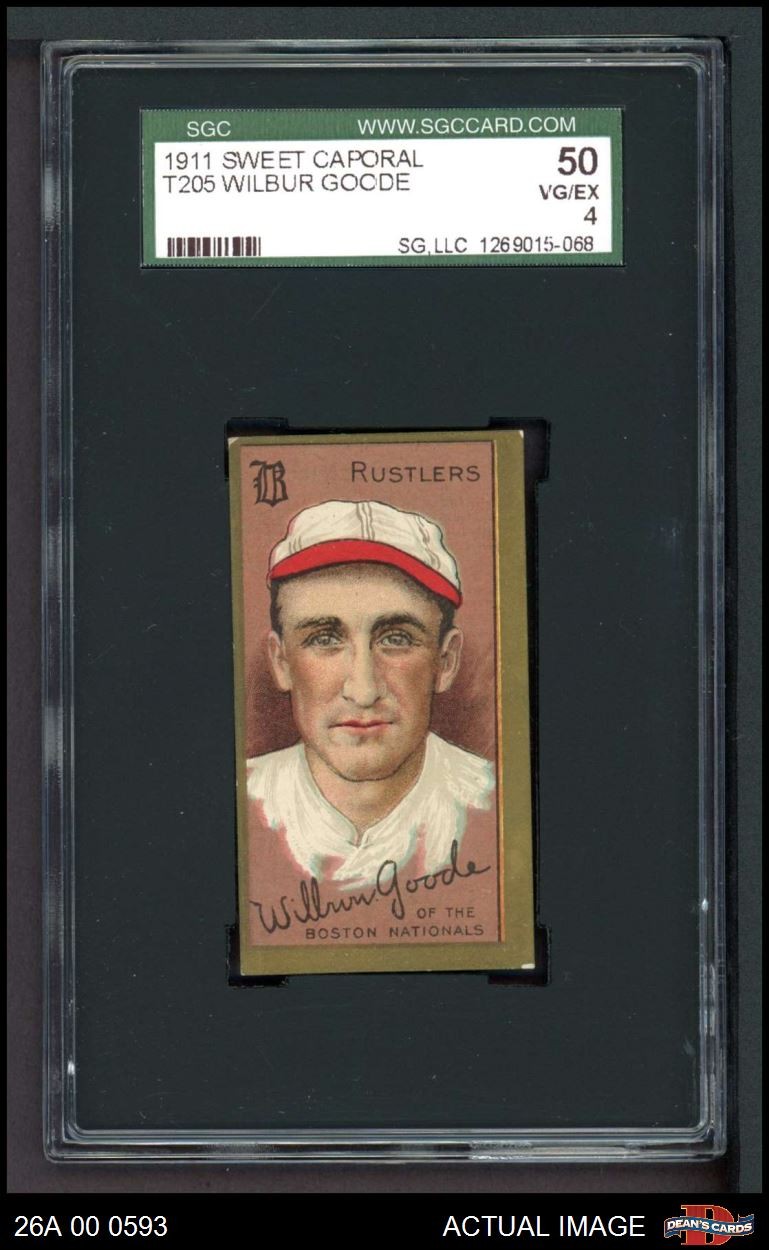 1911 T205 Wilbur Goode Rustlers (Braves) SGC 4 - VG/EX