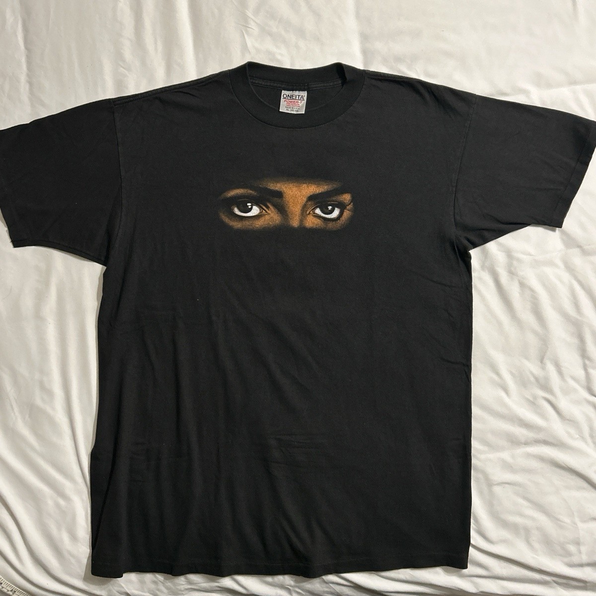 トップス MICHAEL JACKSON DANGEROUS TOUR 92EYES XL Rare Vintage Michael Jackson Eyes Tee Dangerous Tour In Bucharest