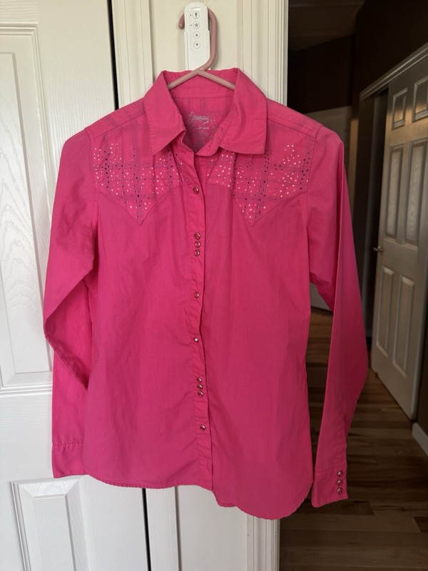 Twenty X Pink Western Style Pearl Snap Button Up Size Small