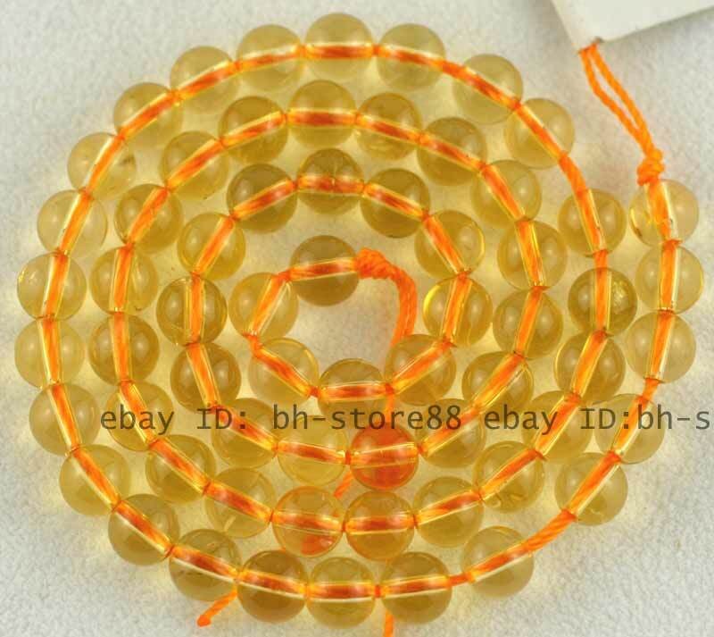 6mm Round Natural Citrine Gemstone Beads 15 Strand DIY Jewelry Making