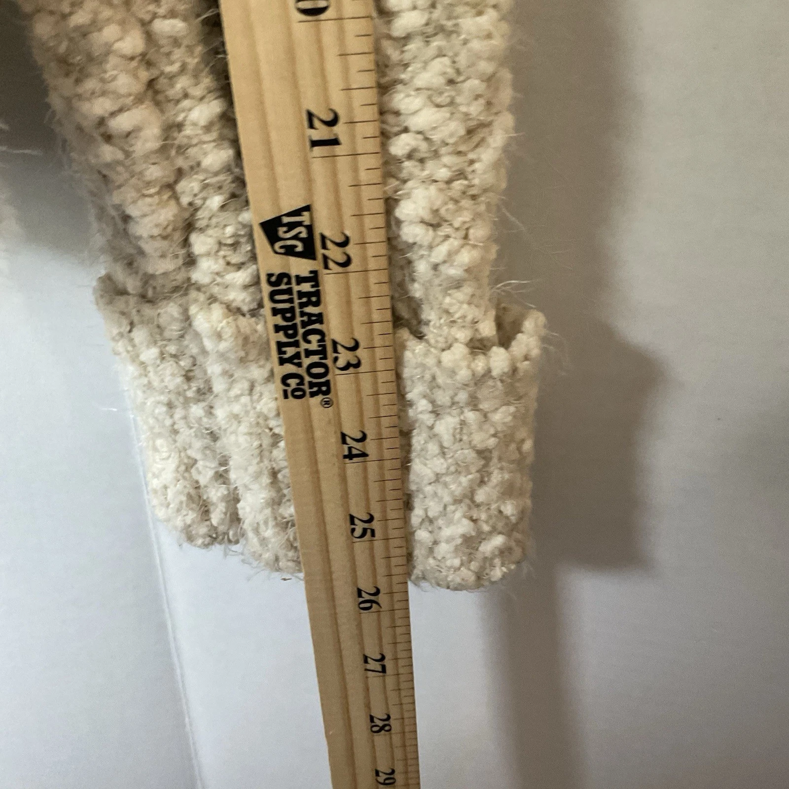 OFF WHITE Pol Popcorn Cardigan Felpa con Cappuccio Grande Crema Grossa Fuzzy Oversized Bohemien