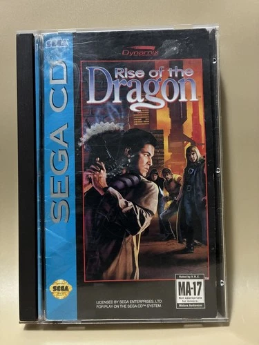 CIB Rise of the Dragon (Sega CD, 1994) Complete Tested & Authentic