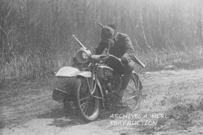 Excelsior motorcycle 1917 military bike WW1 New York photo UK