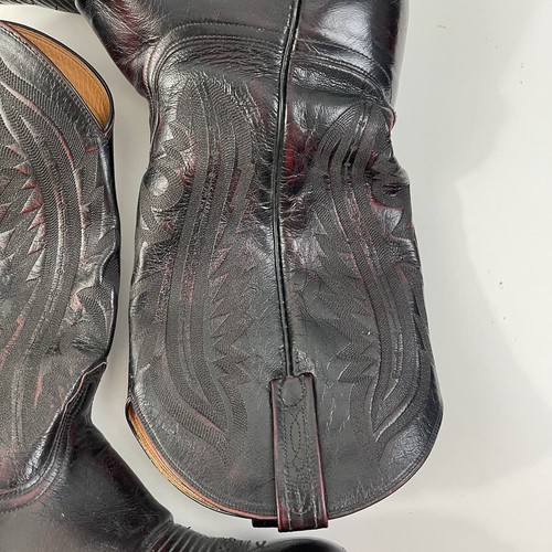 Lucchese 2000 Boots Mens 9 EE Black Cherry Kangaroo Leather Cowboy Boots T3012R4 - Picture 8 of 19