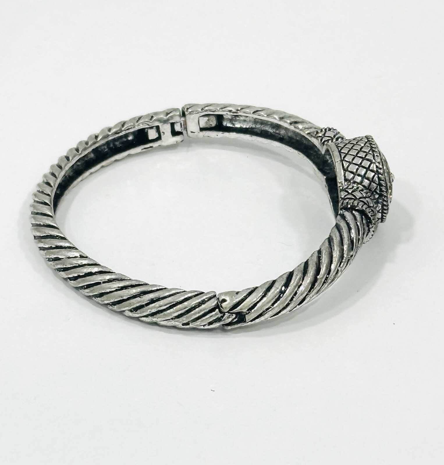 Bracelet Cuff Bangle Silver Tone - image 3