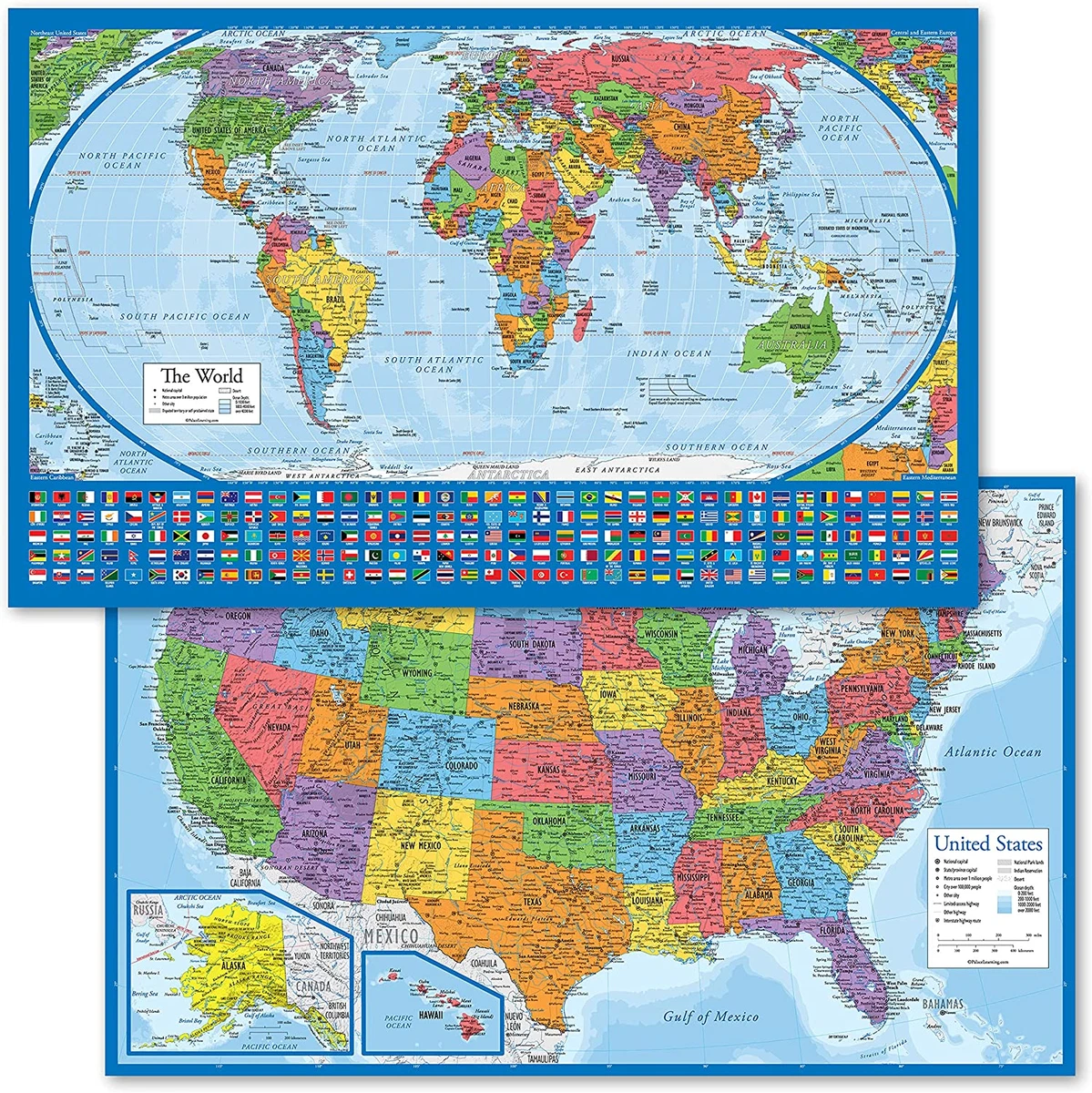 World Map Poster Laminated