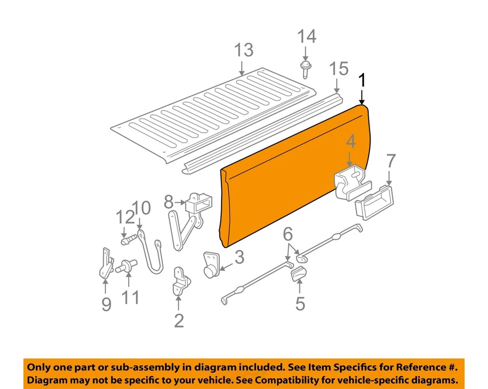Puerta trasera usada se adapta a: Chevrolet 1500 1996 camioneta Fleetside grado A Foto 3 de 4