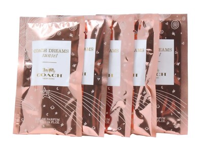 COACH DREAMS SUNSET EDP 1.2ml .04fl oz x 5 PERFUME SPRAY SAMPLE VIALS
