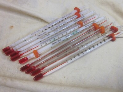 Lot of 9 SPER Scientific Laboratory Chemical Thermometer 76mm 1mm, -10C-100C