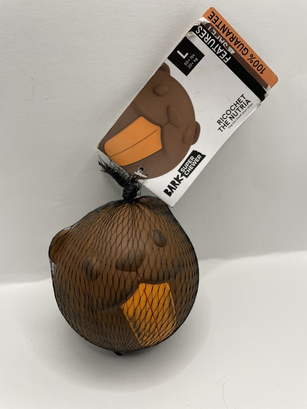 Bark Box Super Chewer LARGE Ricochet The Nutria Fetch Tug Squeak Dog Toy Game Room Solutions