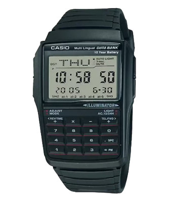 Casio DBC-32-1A Vintage Data Bank Retro Digital Watch Alarm Chrono Iluminator