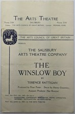 The Arts Theatre, Salisbury, "The Winslow Boy" Programme By T Rattigan, 1949