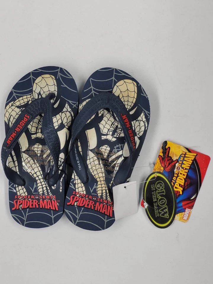 Marvel Spider-Sense Spider-Man Flip Glow In The Dark Thong Flip Flops Color Navy - Image 3 of 4