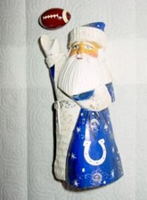Hand Painted Wood Russian : NFL Football - Indianapolis Colts Santa Claus NEW